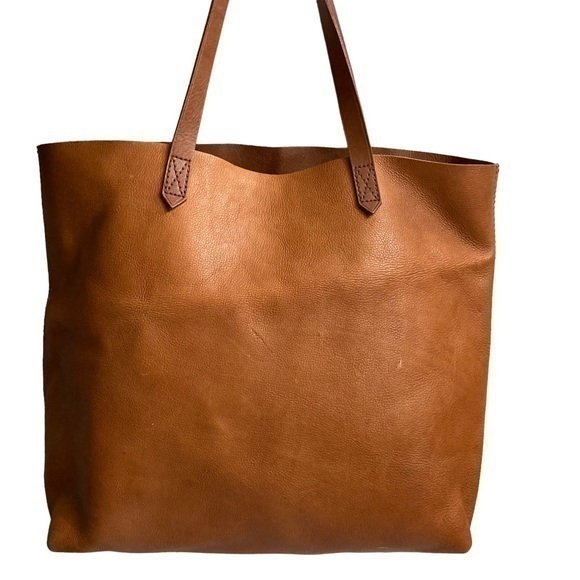 Madewell brown leather large tote bag
